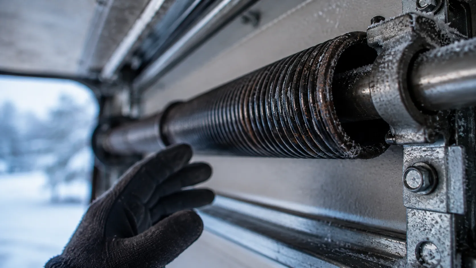 Garage door detail illustrating what happens when we show up for a garage door call in aurora