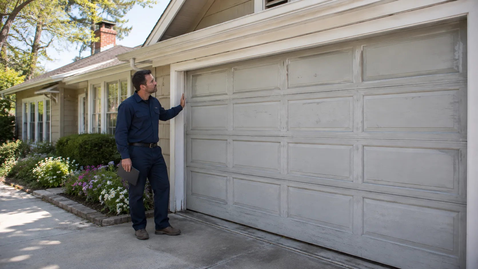 Garage door detail illustrating is your aurora garage door worth fixing, or time to replace it