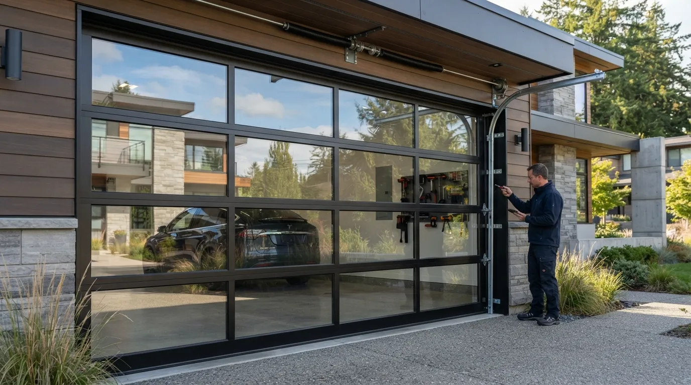 New garage door installed on an Aurora Colorado home